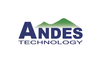 Logo of Andes Technology featuring the word "Andes" in bold blue letters, with "Technology" in a smaller font underneath. Above the text, there is a stylized green mountain representing the Andes mountains, indicating a connection to technology and nature.