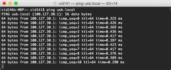virtual ethernet mac ping