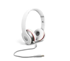 white overear headphones