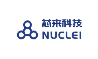 Logo of Nuclei Technologies featuring a simple graphic with three interconnected circles, alongside the brand name written in both English and Chinese characters. The design is predominantly blue, conveying a modern tech aesthetic.