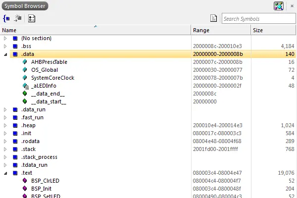 embedded studio symbol browser
