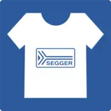 Sponsoring icon Sponsoring icon, white t-shirt with SEGGER logo on blue square