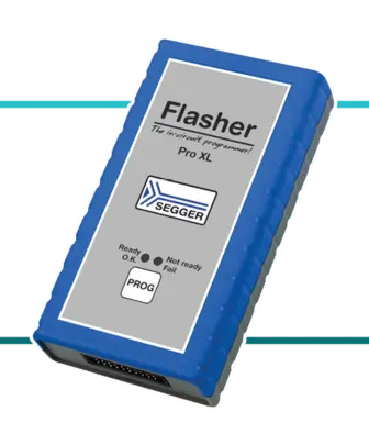 Image showing a green frame with a centered SEGGER Flasher PRO XL