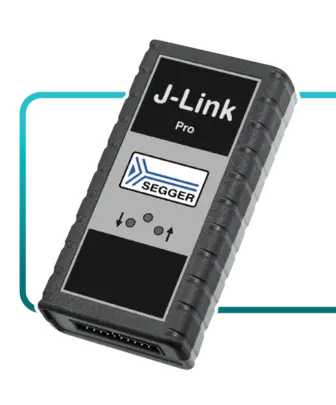 Image showing a green frame with a centered SEGGER J-Link Pro