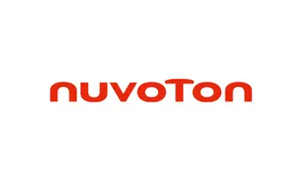 The image features the logo of nuvoTon, displayed in a bold, modern font. The text is primarily red and emphasizes the brand's name, highlighting its identity in a simple, clean design.