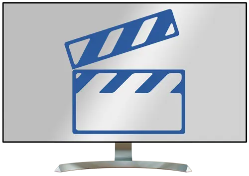 An illustration of a film clapperboard on a screen, symbolizing video production or filmmaking. The clapperboard is depicted in blue against a gray background. The image conveys themes of cinema, creativity, and media.