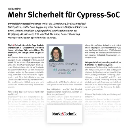 SEGGER Press: Debugging — Mehr Sicherheit für Cypress-SoC
