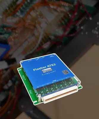 Blue Flasher ATE2 including connection port for high-volume automated testing