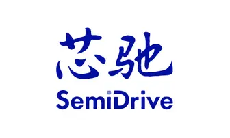 The image features the name "SemiDrive" in a modern, bold font. Above it, there are stylized Chinese characters. The overall design uses a blue color scheme, emphasizing the brand’s identity.