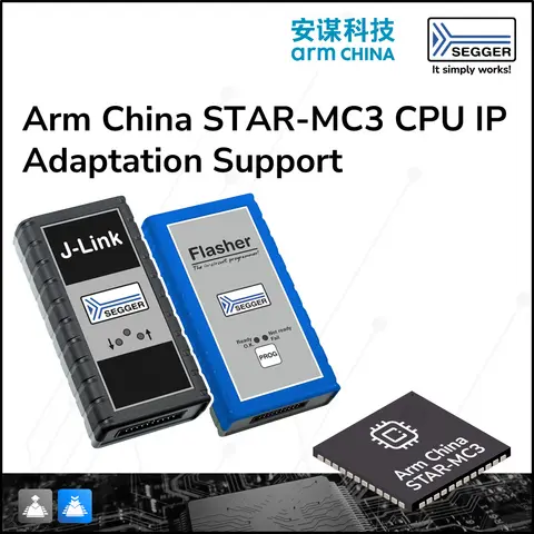 J-Link and Flasher next to STAR-MC3 chip