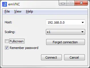SEGGER Free Utilities emVNC ConnectScreen