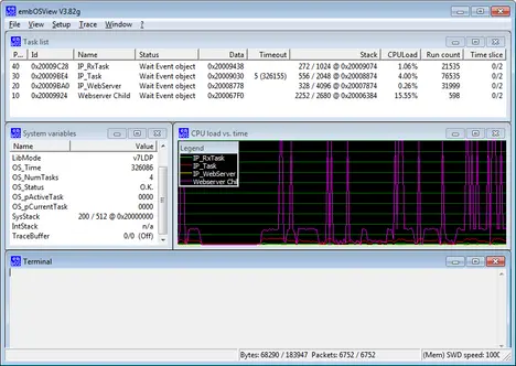 embOS View now uses the J-Link debug interface for Cortex-M-targets