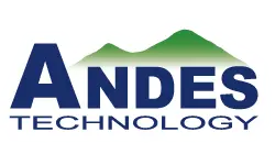 Logo of Andes Technology featuring the word "ANDES" in bold blue letters, with "TECHNOLOGY" in smaller letters below it. Above the text, there is an illustration of green mountains, symbolizing the Andes range. The design conveys a focus on innovation and technology.