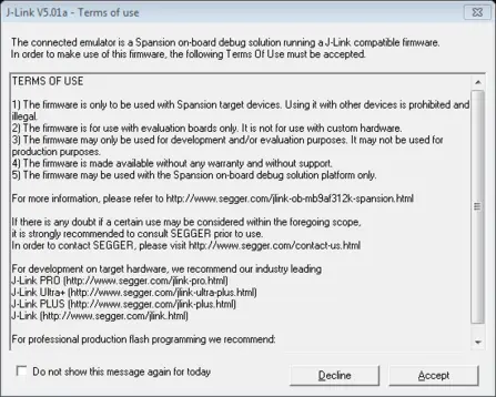 jlink-ob-spansion_lic_dialog