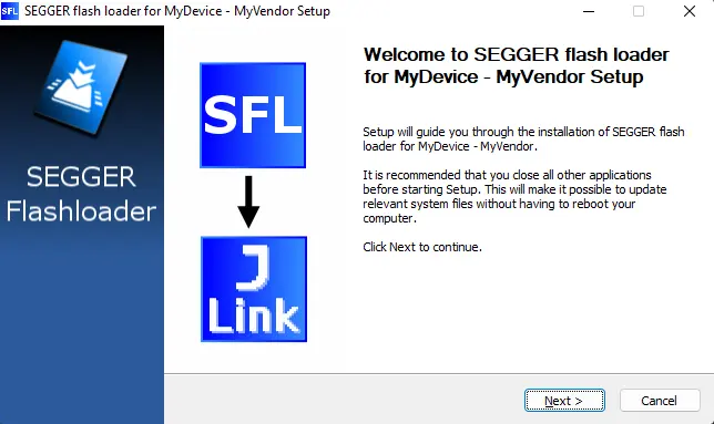 SEGGER Flashloader installer