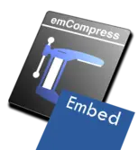 Black product icon emCompress-Embed
