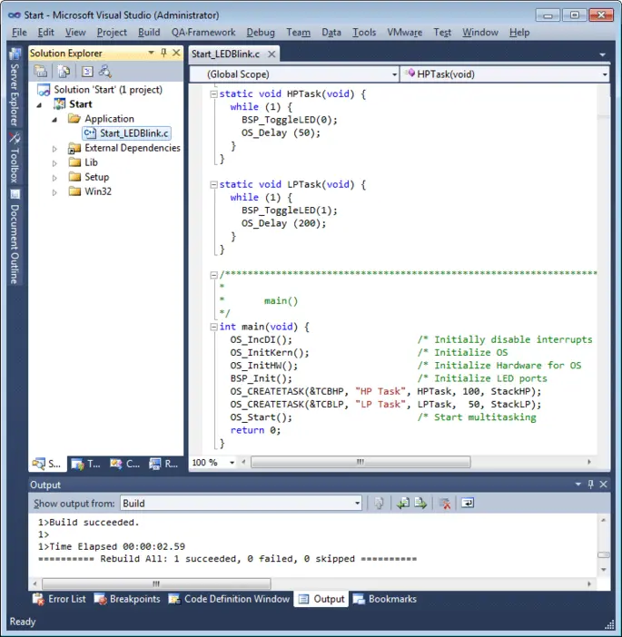 embOS Sim Win32 VS2010