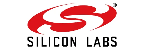 Logo of Silicon Labs featuring a stylized red swirl icon. The text "SILICON LABS" is displayed in bold black letters beneath the icon. The logo represents the company’s focus on technology and innovation in semiconductor solutions.
