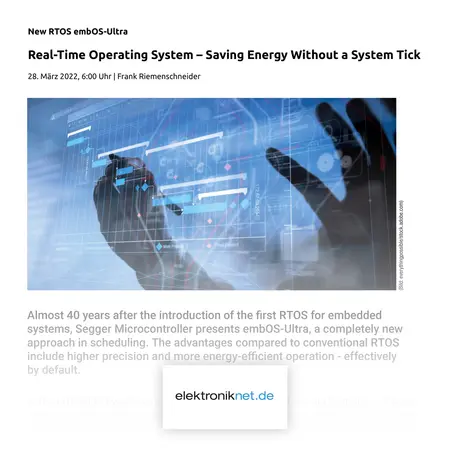 SEGGER Press: Real-time operating system — Saving energy without a system tick