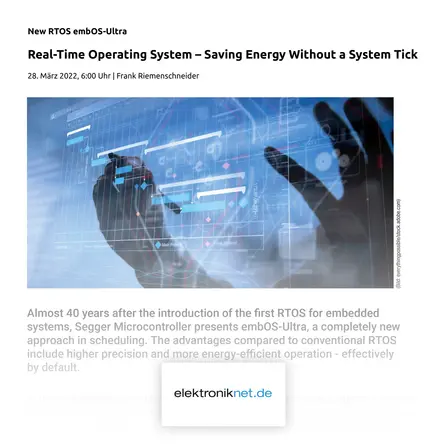 SEGGER Press: Real-time operating system — Saving energy without a system tick