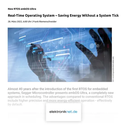 SEGGER Press: Real-time operating system — Saving energy without a system tick