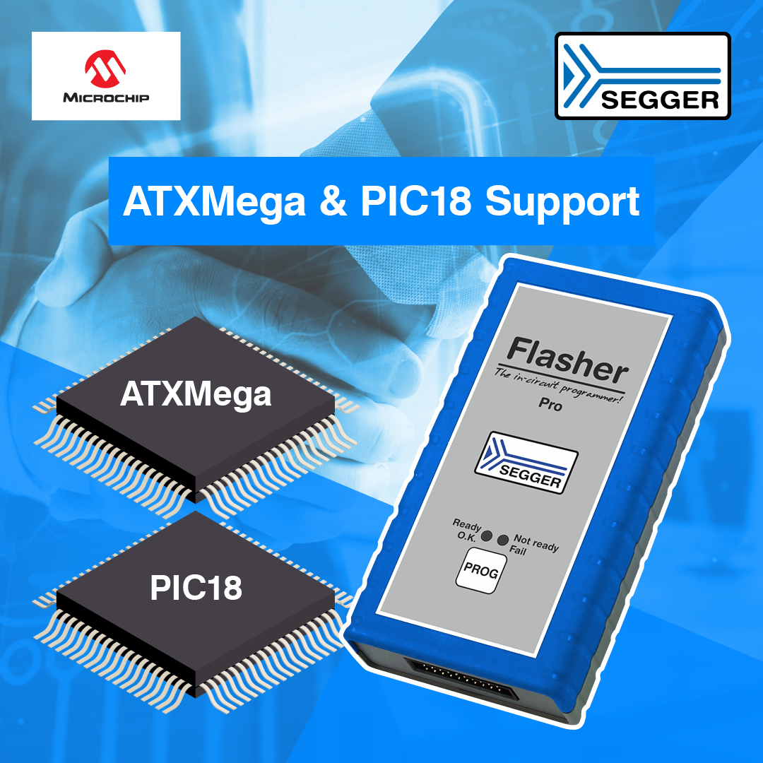SEGGER extends support for Microchip ATXMega and PIC18 devices