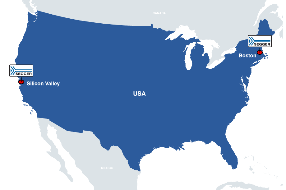 SEGGER Offices Map of USA